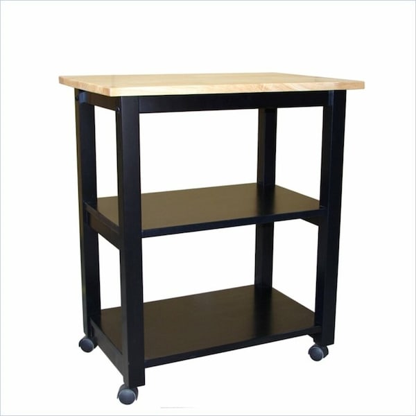 International Concepts Microwave Cart, Black/Natural - WC10-185