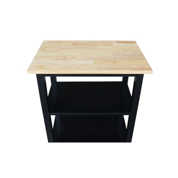 International Concepts Microwave Cart, Black/Natural - WC10-185