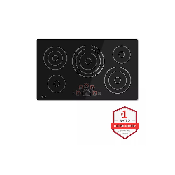 Almo 36-in. Electric Cooktop with 5 Ceramic Glass Elements and Bridge Feature - LCE3610SB