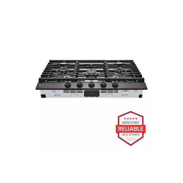 Almo 36-in. Gas Cooktop with UltraHeat 20K BTU Burner, Cast-Iron Grates, and Auto Reignition - CBGJ3623D