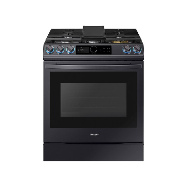 Almo Smart Slide-in Gas Range with Convection & Air Fry - 6.0 cu ft Black Stainless Steel - NX60T8711SG