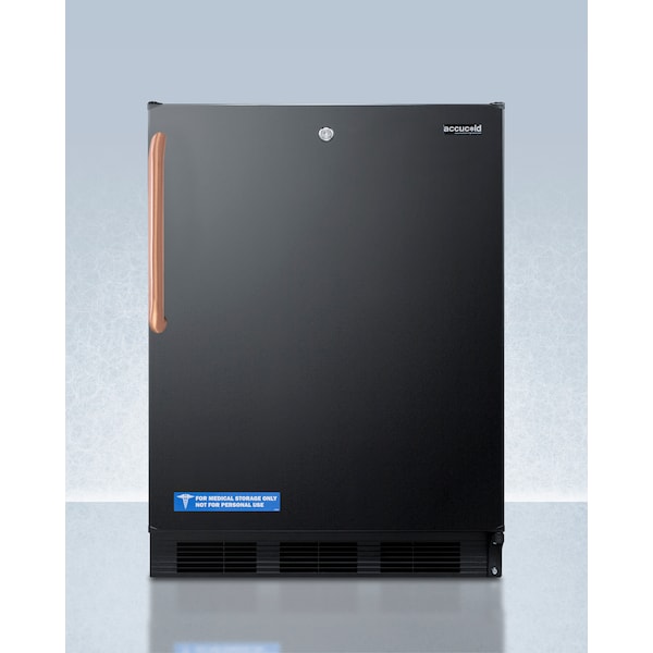 Accucold 24" Wide Built-In All-Refrigerator with Antimicrobial Copper Handle - FF7LBLKBITBCADA