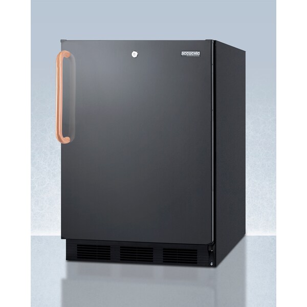 Accucold 24" Wide Built-In All-Refrigerator with Antimicrobial Copper Handle - FF7LBLKBITBCADA