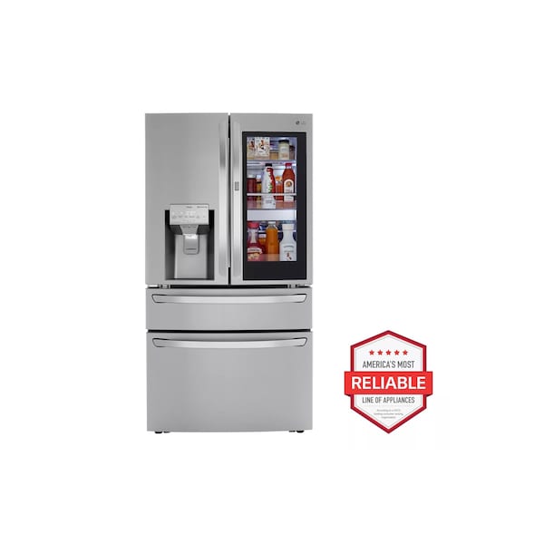 Almo 30 cu. ft. French Door Refrigerator with InstaView, Craft Ice, ThinQ, and Convertible Drawer - LRMVS3006S
