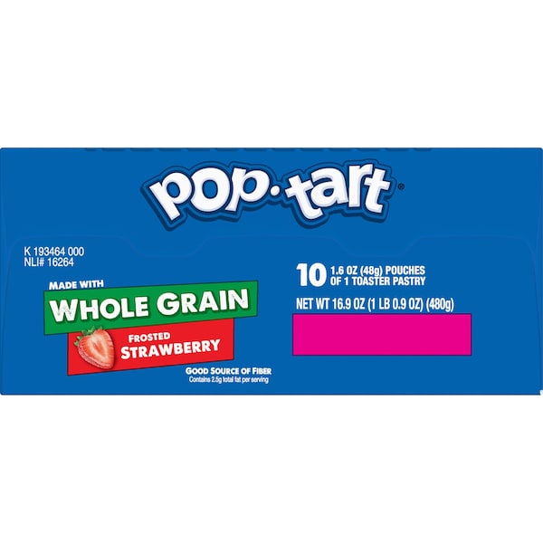 Kelloggs Pop-Tarts Pastel de Fresa Integral con Glasado 1 Pieza, PK120 - 3800022426