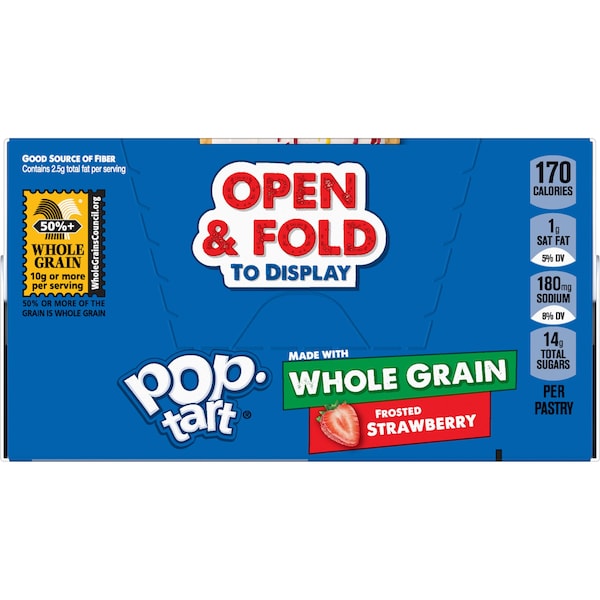 Kelloggs Pop-Tarts Pastel de Fresa Integral con Glasado 1 Pieza, PK120 - 3800022426