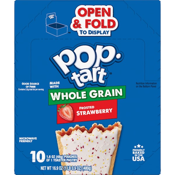 Kelloggs Pop-Tarts Pastel de Fresa Integral con Glasado 1 Pieza, PK120 - 3800022426