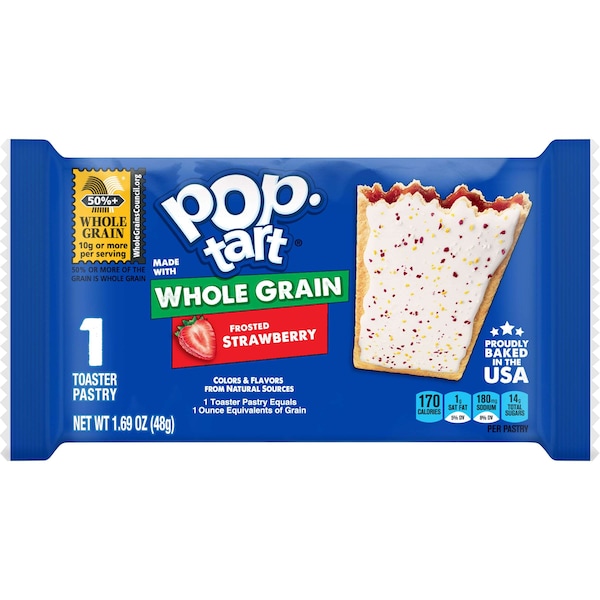 Kelloggs Pop-Tarts Pastel de Fresa Integral con Glasado 1 Pieza, PK120 - 3800022426