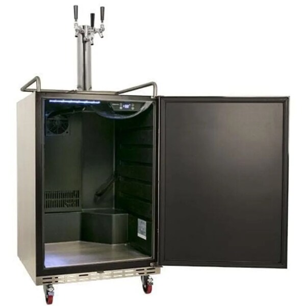 Edgestar 24 Inch Wide Triple Tap Kegerator for Full Size Kegs with Electronic Control Panel - KC7000BLTRIP