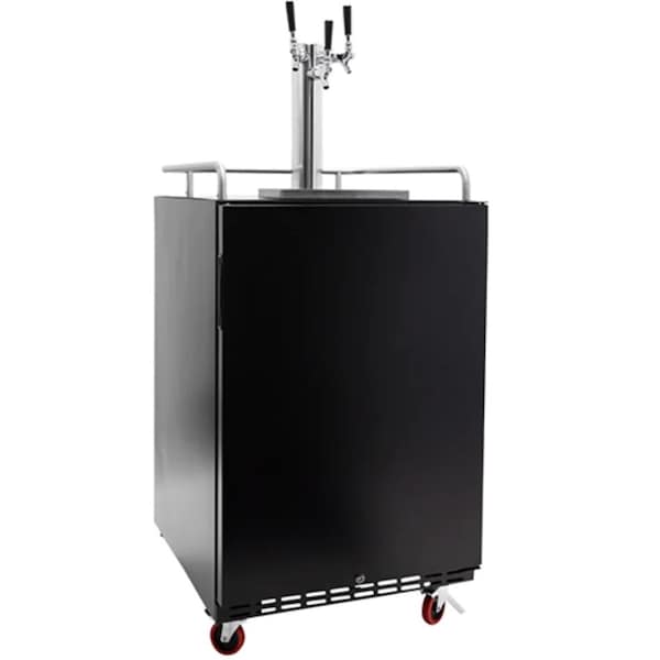 Edgestar 24 Inch Wide Triple Tap Kegerator for Full Size Kegs with Electronic Control Panel - KC7000BLTRIP