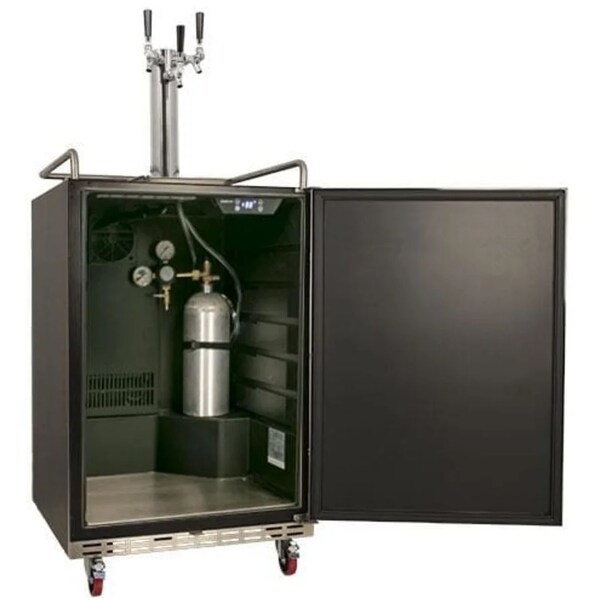 Edgestar 24 Inch Wide Triple Tap Kegerator for Full Size Kegs with Electronic Control Panel - KC7000BLTRIP