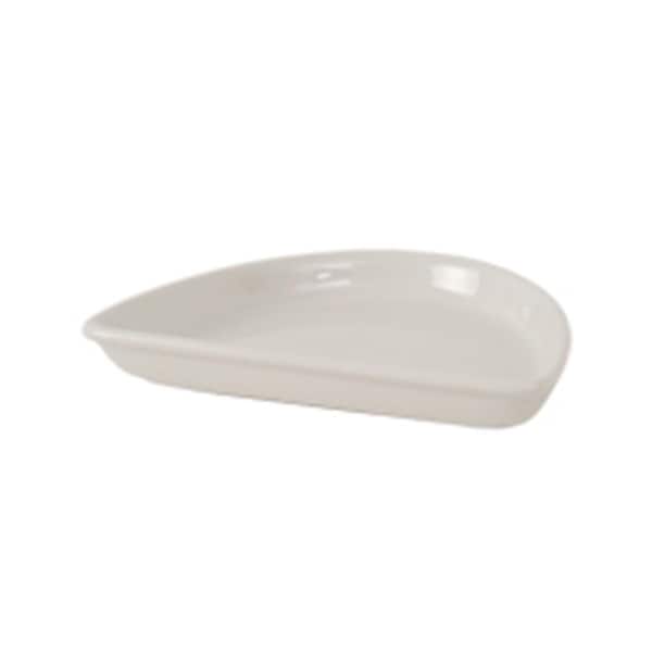 Tuxton Vitrified China Half Moon Dish Eggshell - 7 in. - 2 Dozen - BEZ-0702