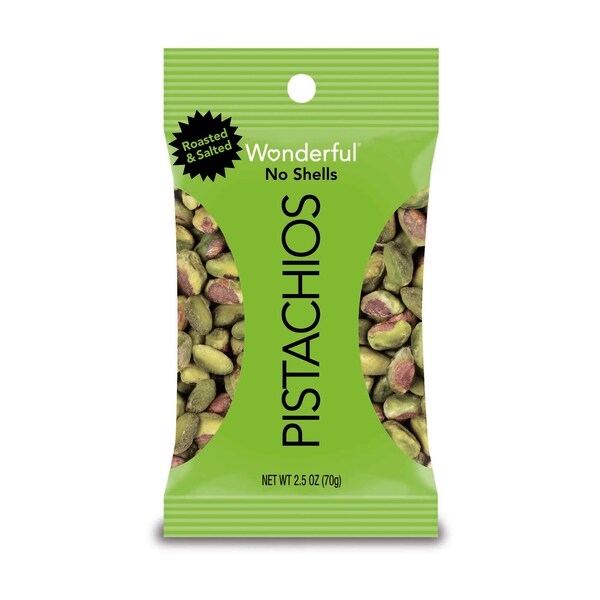 Pistaches Maravillosos Pistache Tostado y Salado Sin Cáscara 2.5 oz., Paquete de 24 - 070146A25M