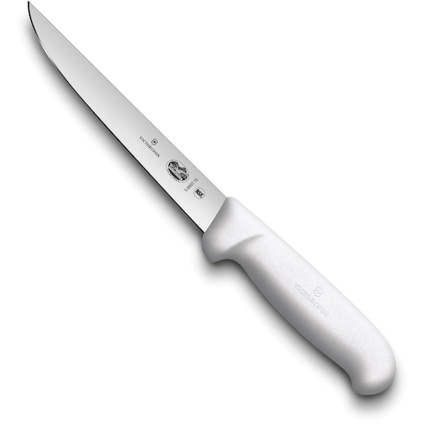 Swiss Army Brands 5600715 Kitchen Fibrox Pro - Haccp White Boning - Straight, Wide, 6In Extra-Wide, Stiff Blade - VIC-5.6007.15