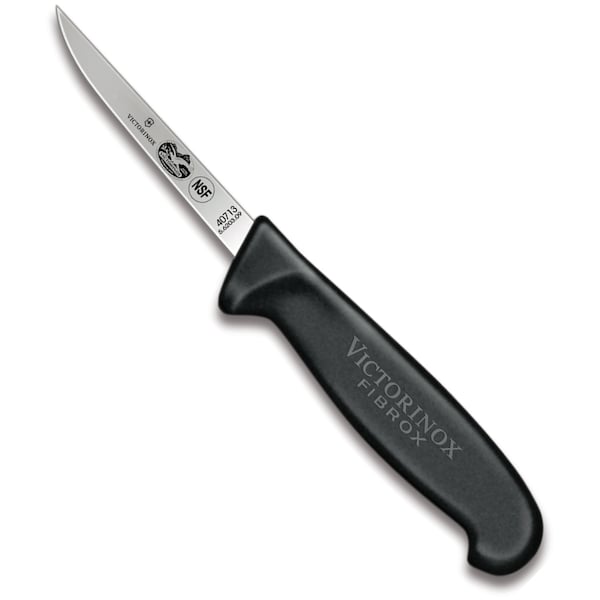 Swiss Army Brands Victorinox 40713 Kitchen Fibrox Pro Black Poultry - Deboning, 30.75In Narrow, Straight Blade - VIC-5.6203.09