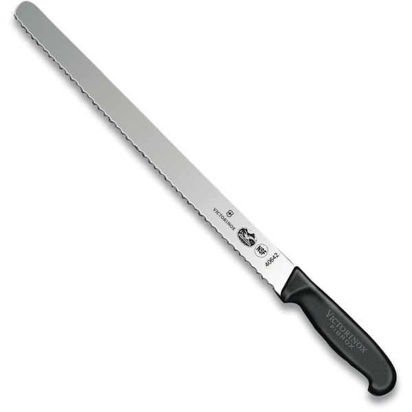 Swiss Army Brands 40642 Kitchen Fibrox Pro Black Slicing - Serrated, 14In Roast Beef Blade, 10.25In Width At Handle - VIC-5.4233.36
