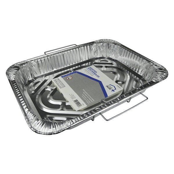 Home Plus Durable Foil 11-7/8  W X 16-5/8  L Roaster with Handles Silver 1 pc - D49113
