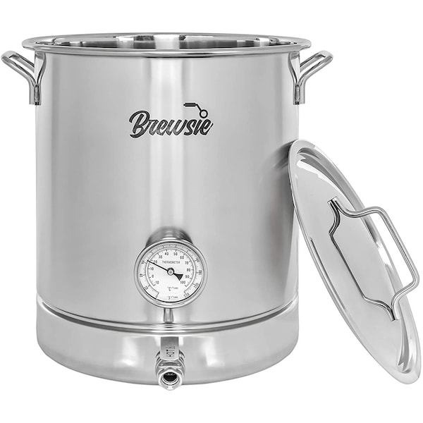 Concord Stainless Steel Home Brew Kettle w/Dual Filtration, 10 Gal/ 40 Quart - BEW-10RE