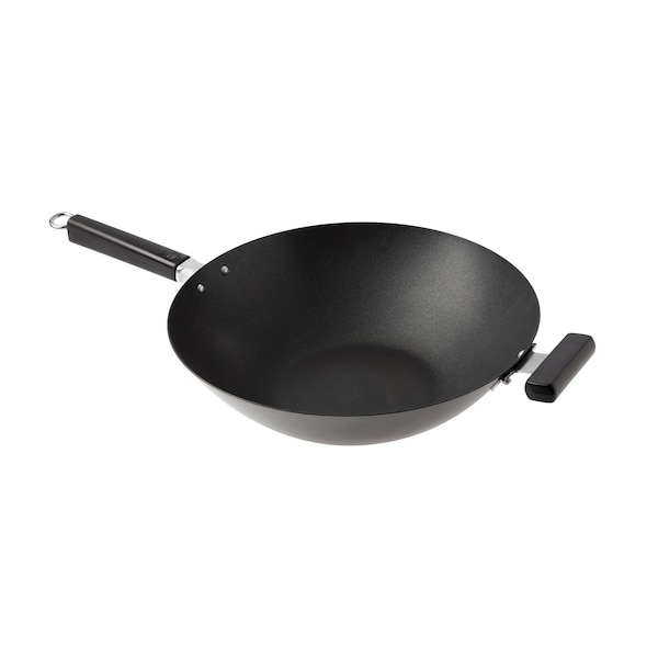 Joyce Chen Professional Series Carbon Steel Excalibur Nonstick Wok with Phenolic Handles, 14-In. - J22-0040