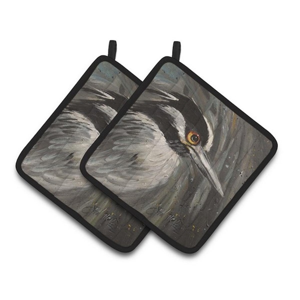 Carolines Treasures Night Heron Pair of Pot Holders, 7.5 x 3 x 7.5 in. - JMK1219PTHD