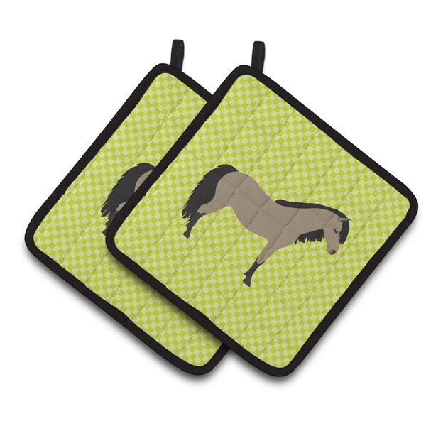 Carolines Treasures Welsh Pony Horse Green Pair of Pot Holders - BB7736PTHD