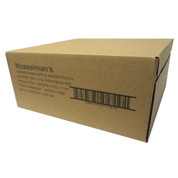 Compota de manzana sin azúcar Musselman's Squeezables de 3.17 oz, paquete de 48 - FFASU1848MUS01.