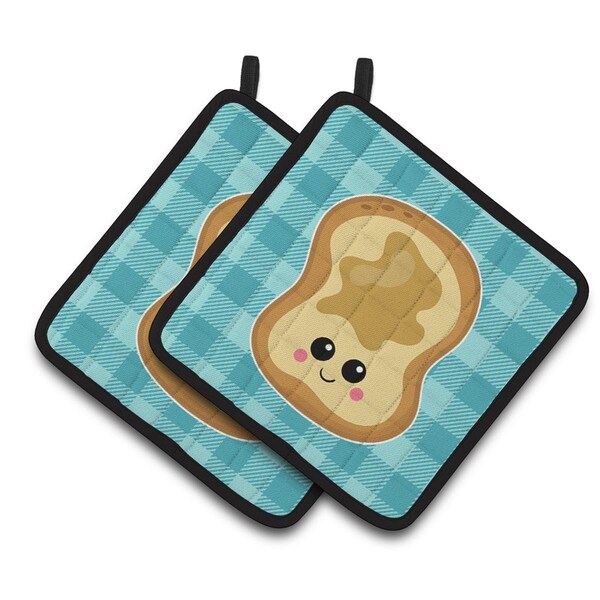 Carolines Treasures Peanut Butter Toast Pair of Pot Holders - BB6843PTHD
