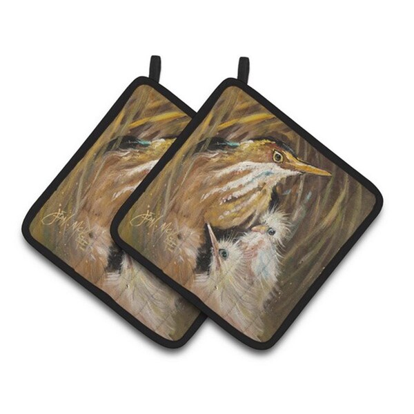 Carolines Treasures Happy Family Pair of Pot Holders, 7.5 x 3 x 7.5 in. - JMK1223PTHD