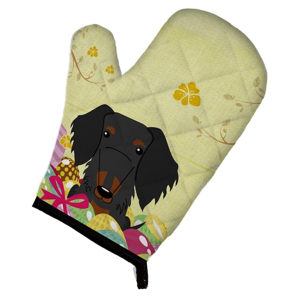 Carolines Treasures Easter Eggs Wire Haired Dachshund Black & Tan Oven Mitt - BB6127OVMT