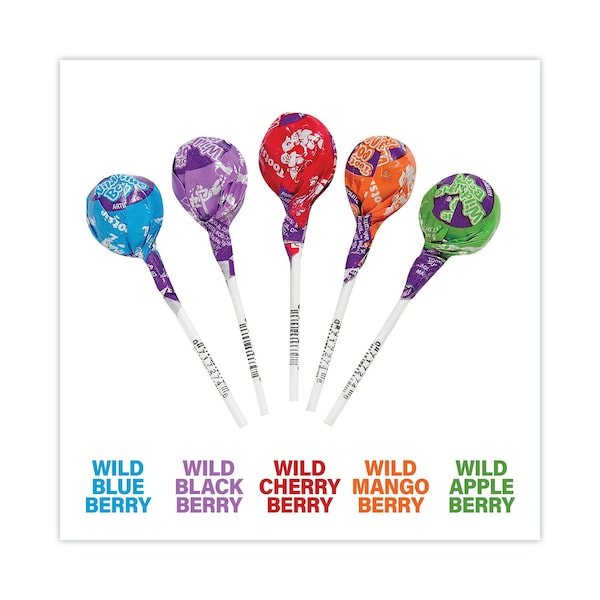 Tootsie Roll Tootsie Pops, Sabores Variados de Baya Salvaje, Paquete de 100, 100 unidades - 793425