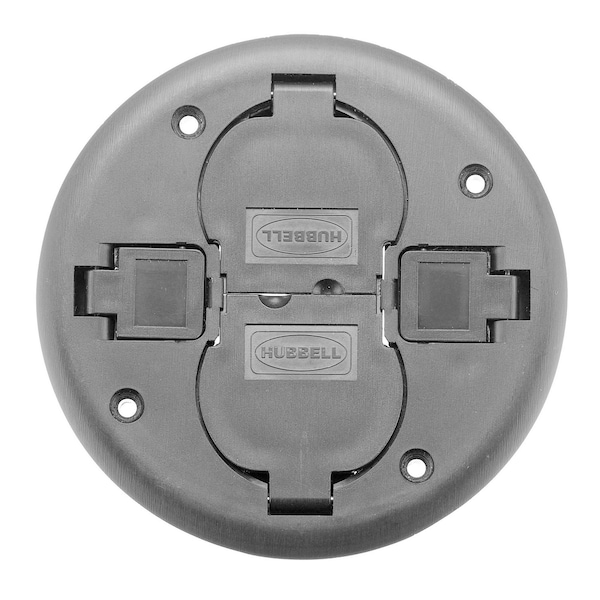 Hubbell Wiring Device-Kellems Electrical Box Cover, Round, PVC, Furniture Feed Cover - PT2X2CGY