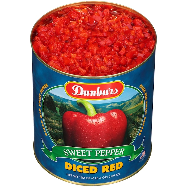 Dunbar Paquete Regular de Pimientos Rojos en Cubos 102 oz., PK6 - 01014603060001