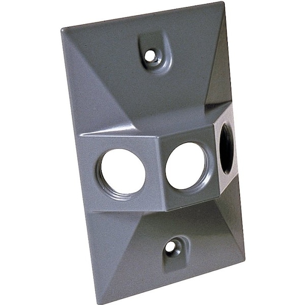 Hubbell Cluster Cover, 4-19/32 in L, 2-27/32 in W, Rectangular, Zinc, Gray, Powder-Coated - 5189-0