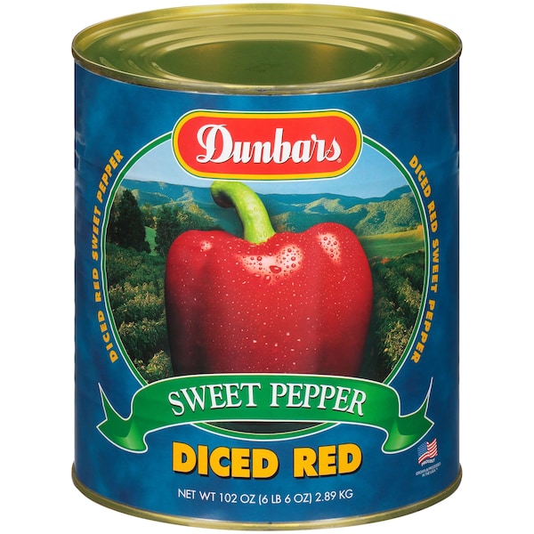 Dunbar Paquete Regular de Pimientos Rojos en Cubos 102 oz., PK6 - 01014603060001