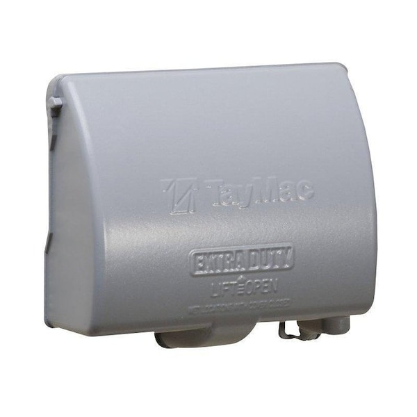 Hubbell Taymac Weatherproof In-Use Cover, 3-1/2 in L, 5.43 in W, Rectangular, 1-Gang, Aluminum, Gray - MX4380S