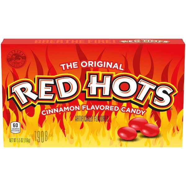 Dulces picosos Red Hots en caja de teatro original de 5.5 oz., paquete de 12 - 2028