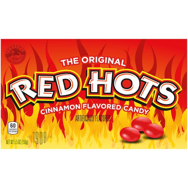Dulces picosos Red Hots en caja de teatro original de 5.5 oz., paquete de 12 - 2028
