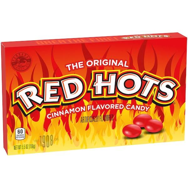 Dulces picosos Red Hots en caja de teatro original de 5.5 oz., paquete de 12 - 2028