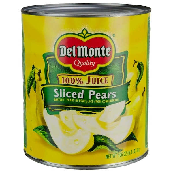 Del Monte En Jugo Peras Rebanadas #10 Lata, PK6 - 2002203