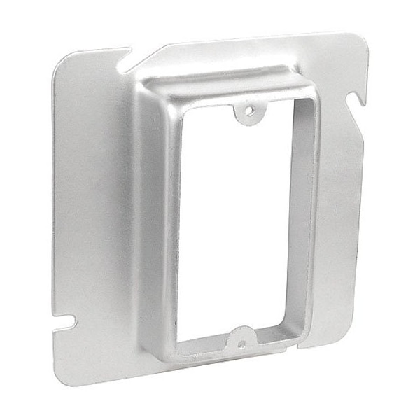 Southwire Electrical Box Cover, 1 Gang, Square, Galvanized Steel, Ring and Raised Cover - 61-1