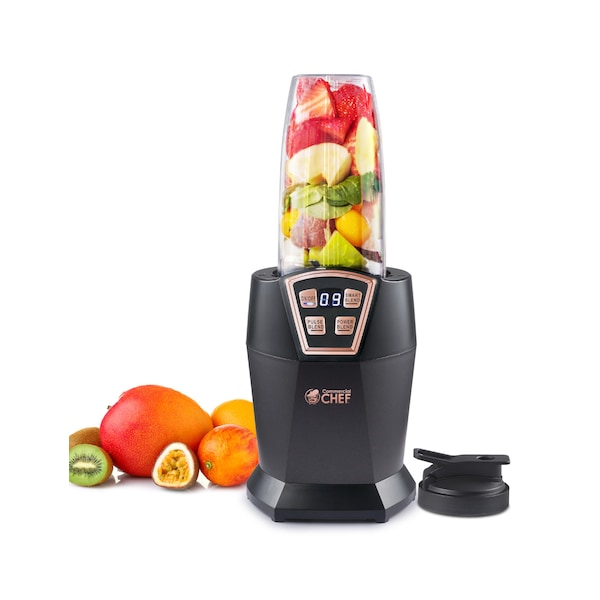 Commercial Chef Personal Blender with 3 Modes, Blender for Smoothies, Shakes & More with 6 Stainless Steel Blades - CHPB40B