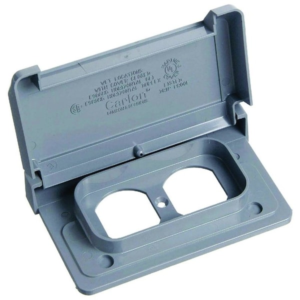 Carlon Device Cover, 4-7/8 in L, 3-1/8 in W, Rectangular, Lexan, Gray, Textured - E98DHGN-CAR