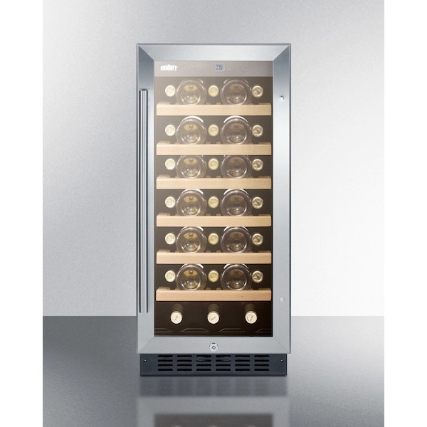 Summit Appliance Div. Summit-15"W Wine Cellar For Built-In Or Freestanding Use, , Digital Controls, LED Light - SWC1535B