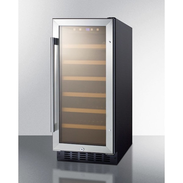 Summit Appliance Div. Summit-15"W Wine Cellar For Built-In Or Freestanding Use, , Digital Controls, LED Light - SWC1535B