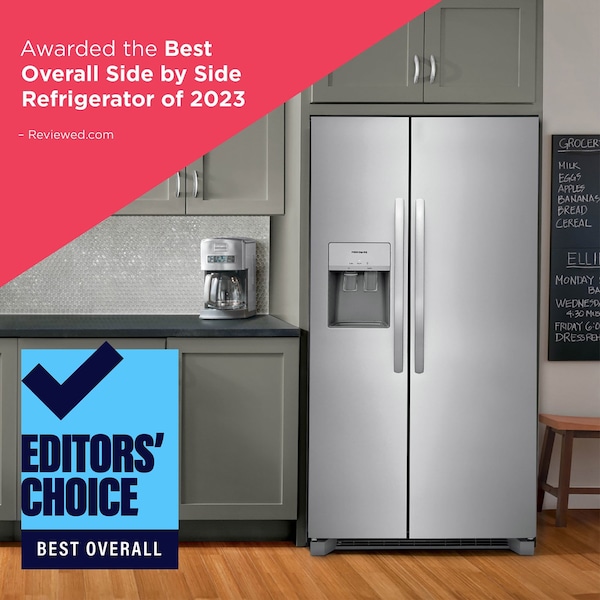 Almo Frigidaire 25.6 Cu. Ft. 36-Inch Standard Depth Side by Side Stainless Steel Refrigerator - FRSS2623AS