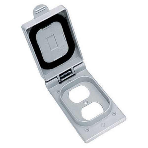 Hubbell Wiring Device-Kellems Dplx Plate, 1 Gang, Thermoplastic - CWP8CR