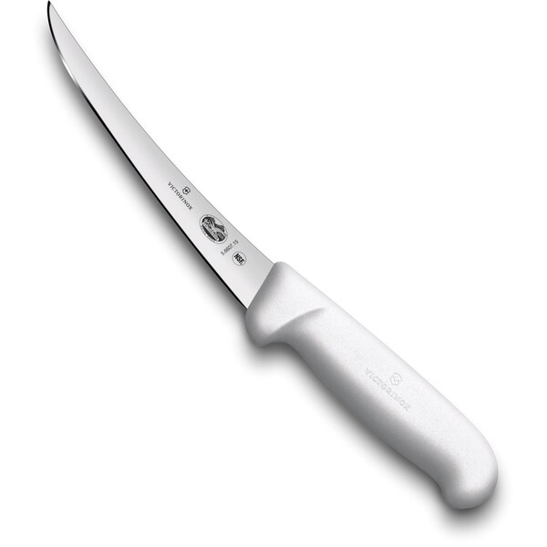 Swiss Army Brands Victorinox 5660715 Kitchen Fibrox Pro - Haccp White Boning - Curved, 6In Semi-Stiff Blade - VIC-5.6607.15