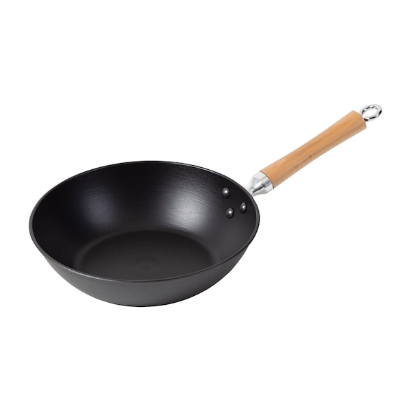 Joyce Chen Professional Series Cast Iron Stir Fry Pan with Maple Handle, 11.5-In. - J23-0003