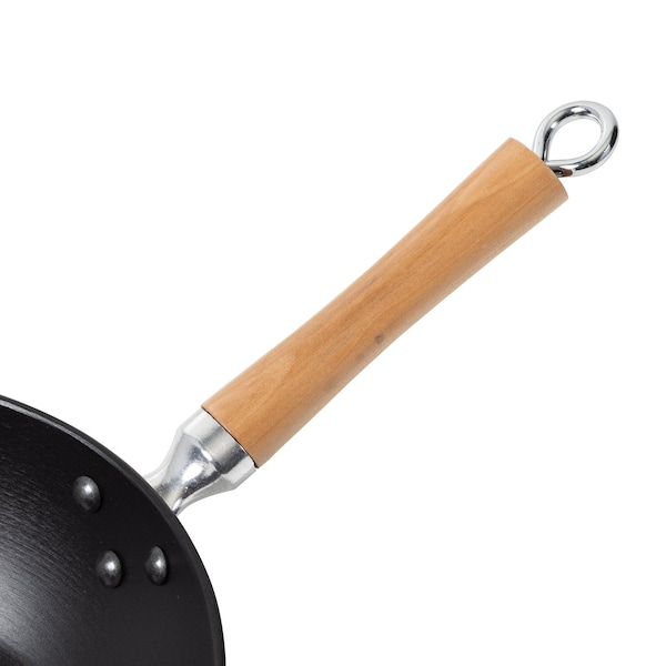Joyce Chen Professional Series Cast Iron Stir Fry Pan with Maple Handle, 11.5-In. - J23-0003