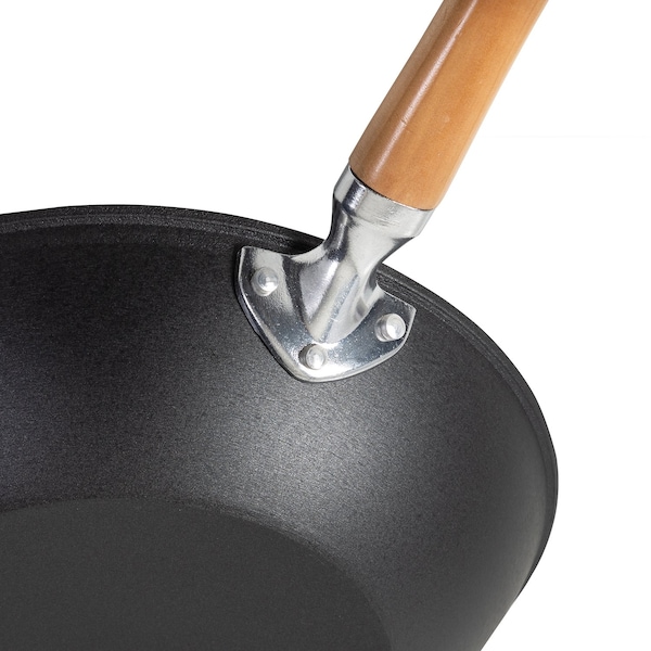 Joyce Chen Professional Series Cast Iron Stir Fry Pan with Maple Handle, 11.5-In. - J23-0003